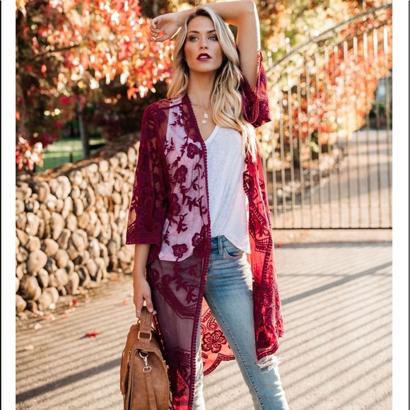 SILVIA | Lace Kimono Cardigan | - Picture 2 of 7